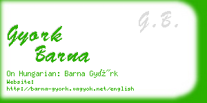 gyork barna business card